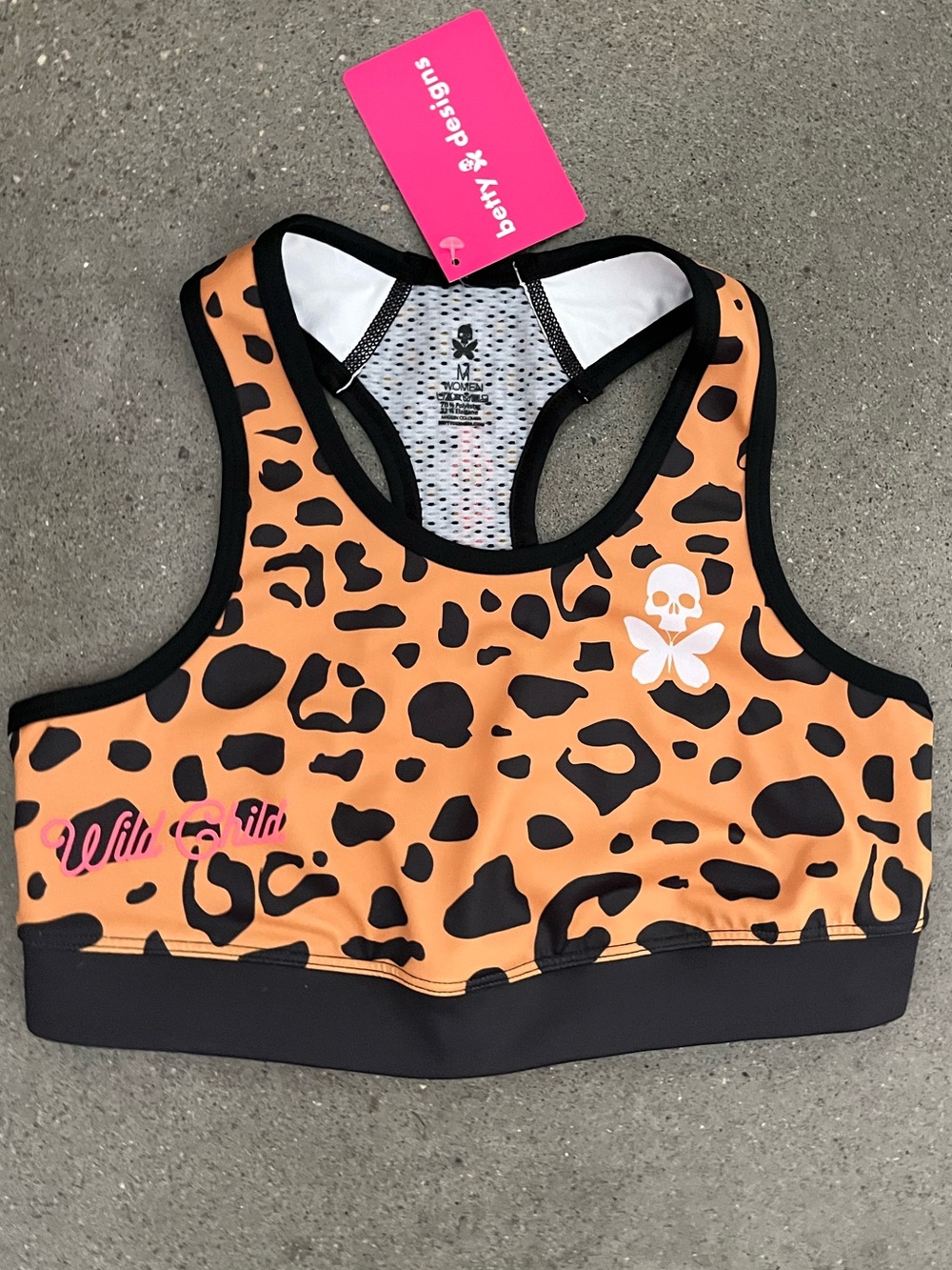 NWT Betty Designs Wild Child Sports Bra